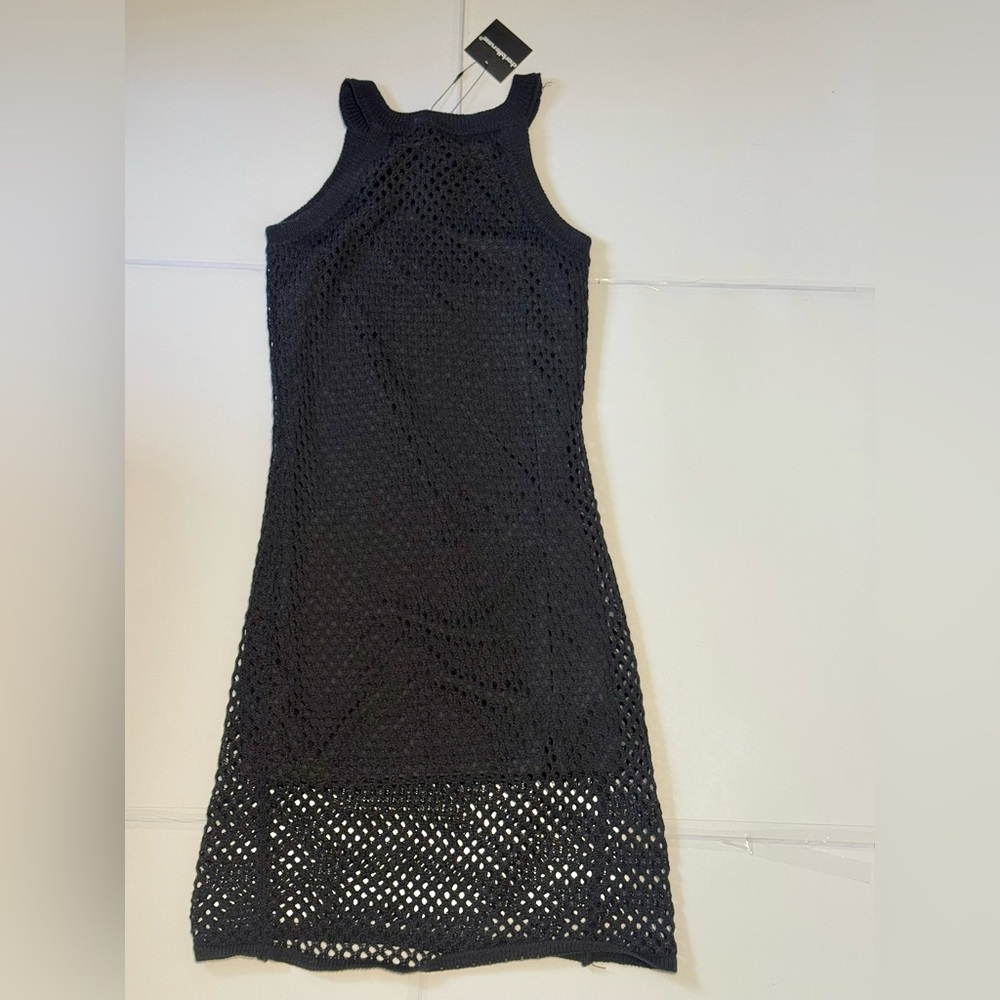 Black Sleeveless Crochet Dress